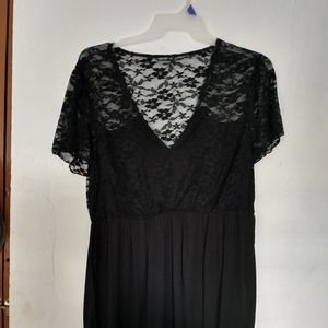 SHEIN Curvy black lace blouse